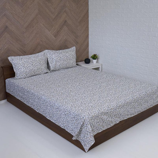 Buy Anvisha Floral Bedsheet - Grey Bedsheets from Vaaree