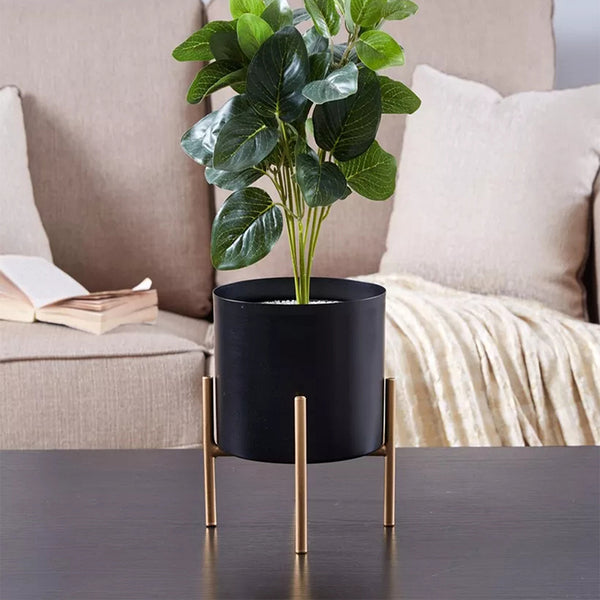 Buy Ashiya Planter With Stand - Black Pots & Planters from Vaaree