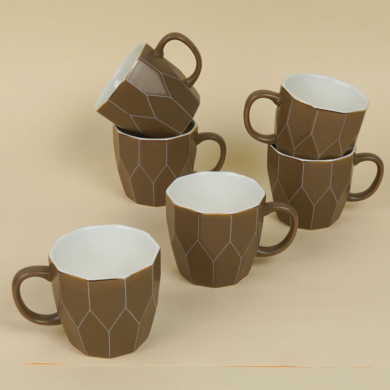 Buy Reima Brown Cup (200 ML) - Set Of Six Mug from Vaaree