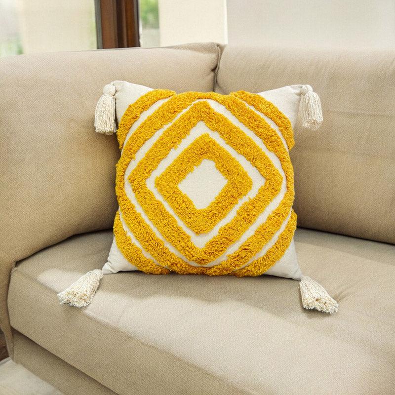 Buy Kester Tufted Cushion Cover - Yellow Cushion Covers from Vaaree