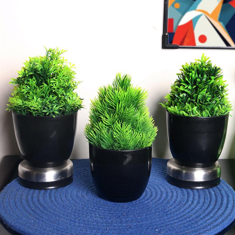 Buy Faux Kesa Plant With Pot - Set Of Three Artificial Plants from Vaaree