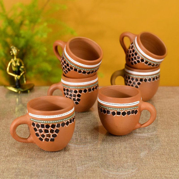 Buy Kaira Terracotta Cup (150 ML) - Set of Six Tea Cup & Saucer from Vaaree