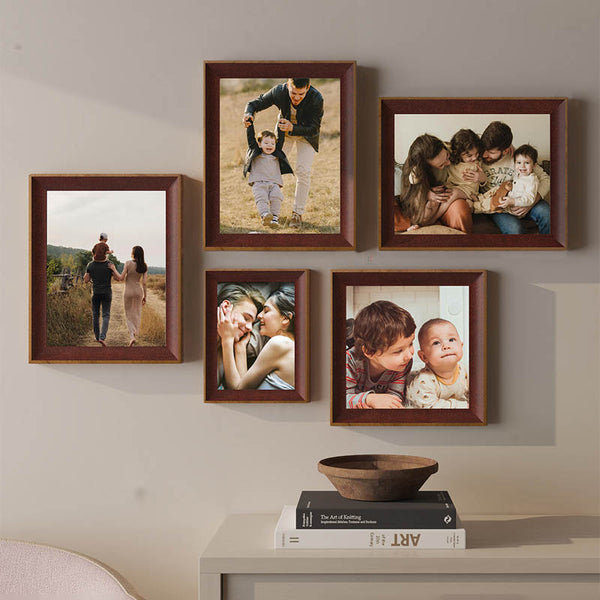 Buy Memories To Rejoice Photo Frames (Brown) - Set Of Five Photo Frames from Vaaree