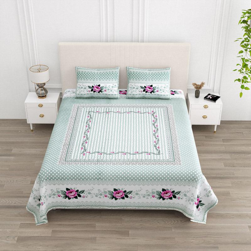 Buy Kellan Floral Bedsheet - Green Bedsheets from Vaaree