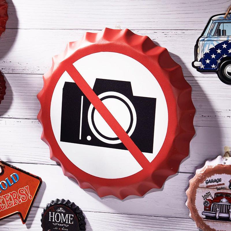 Buy No Photography Bottle Cap Wall Accent Wall Accents from Vaaree