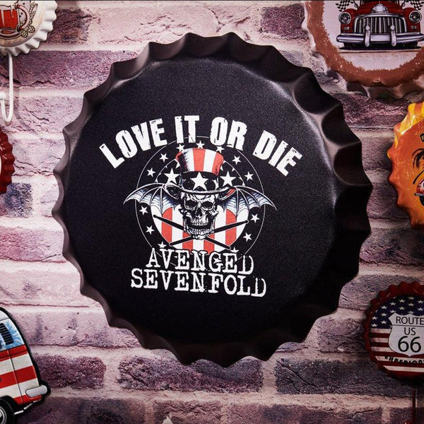 Love It Or Die Bottle Cap Wall Accent