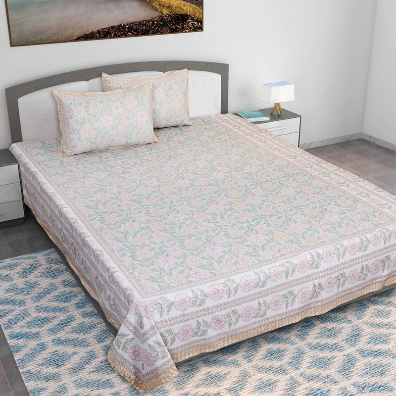 Buy Niagra Floral Bedsheet - Peach Bedsheets from Vaaree