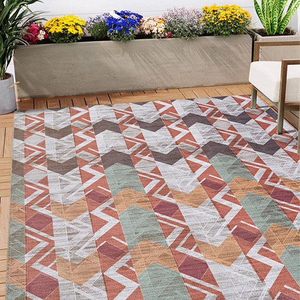 Buy Stella Geometric Carpet - Maroon Carpet from Vaaree