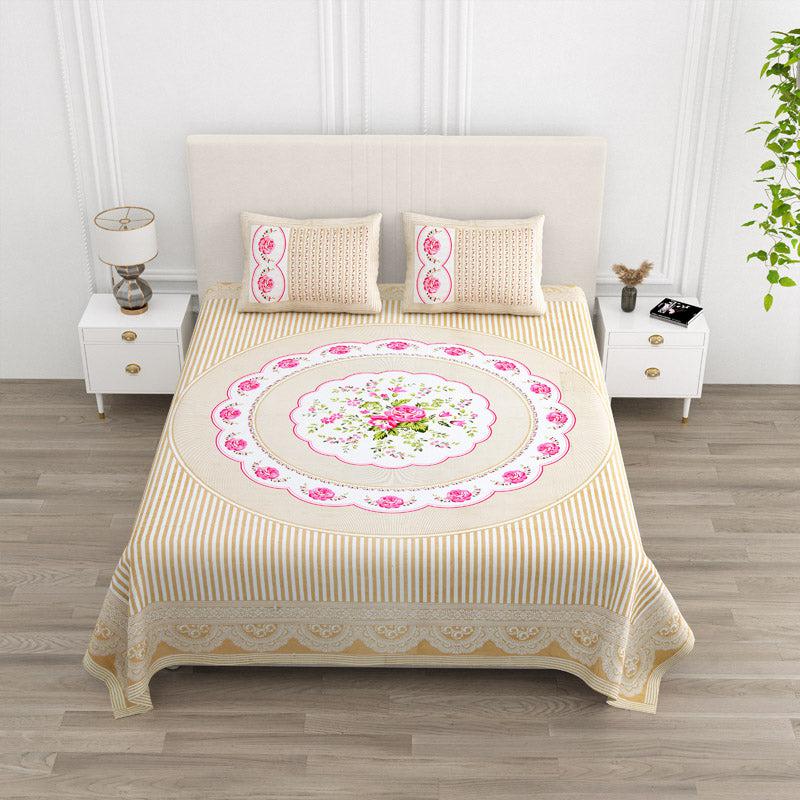 Buy Magnus Floral Bedsheet - Cream Bedsheets from Vaaree