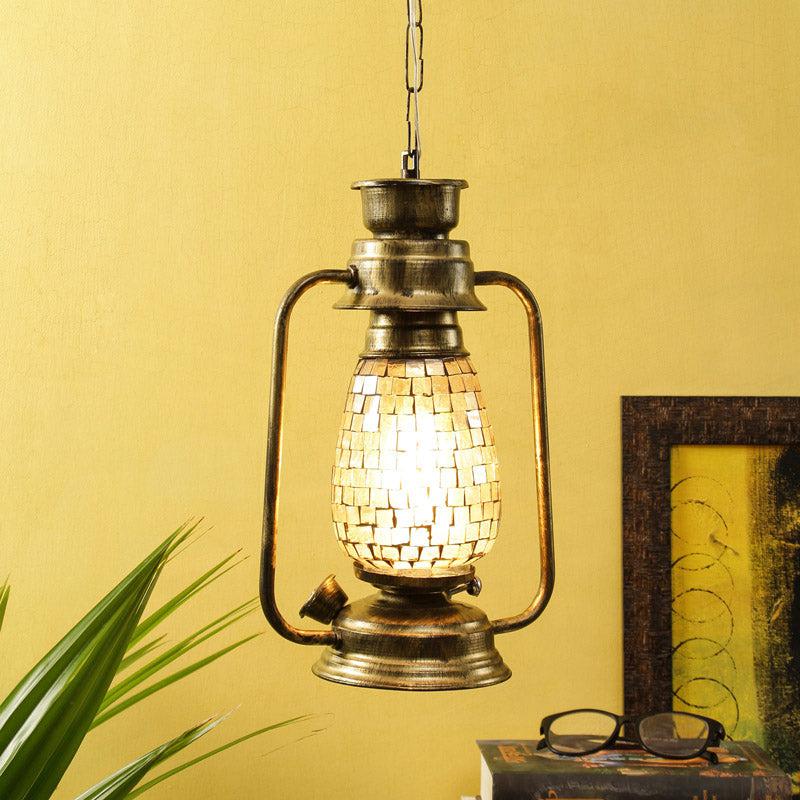 Buy Avina Mosaic Lantern Ceiling Lamp - Gold Ceiling Lamp from Vaaree