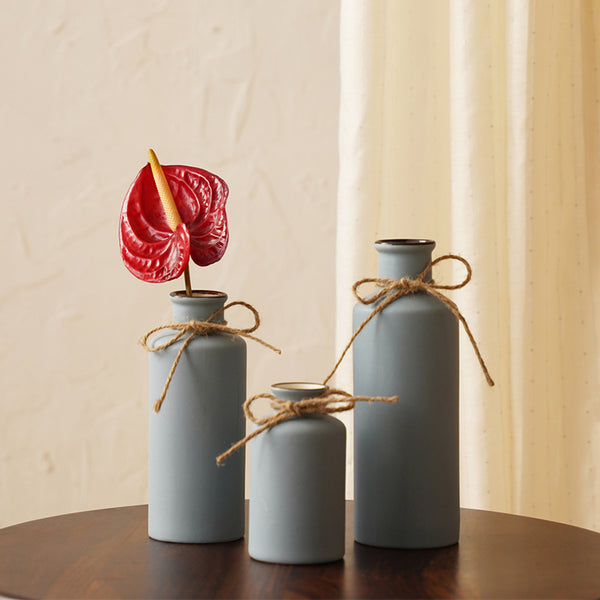 Buy Alnira Bottle Vase (Blue) - Set Of Three Vase from Vaaree