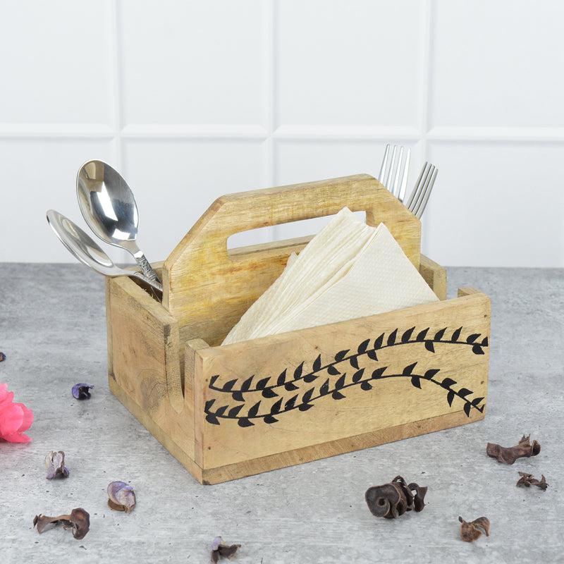 Buy Akia Wooden Cutlery Holder Cutlery Stand from Vaaree