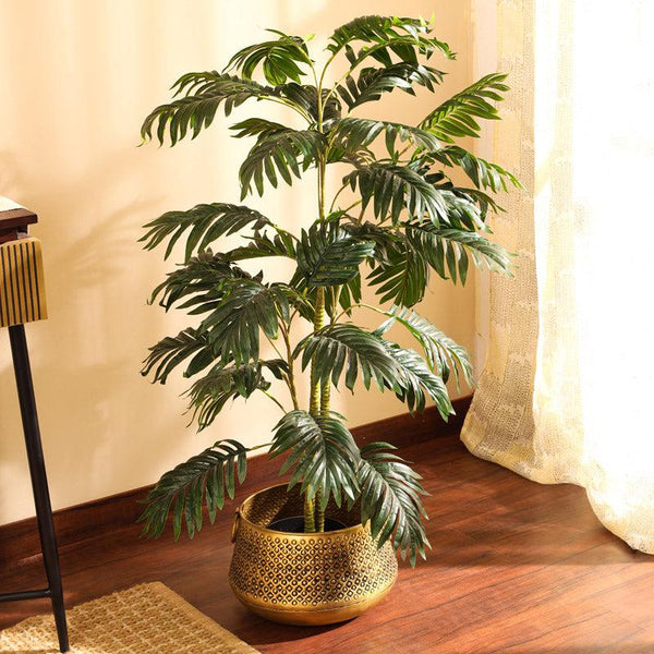 Buy Faux Areca Palm Plant With Pot - 3.9 Feet Artificial Plants from Vaaree