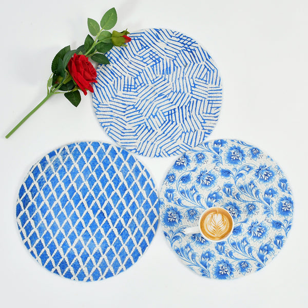 Table Mat - Freesia Round Placemat - Set Of Three