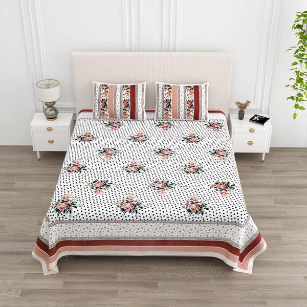 Buy Livia Floral Bedsheet - Maroon Bedsheets from Vaaree