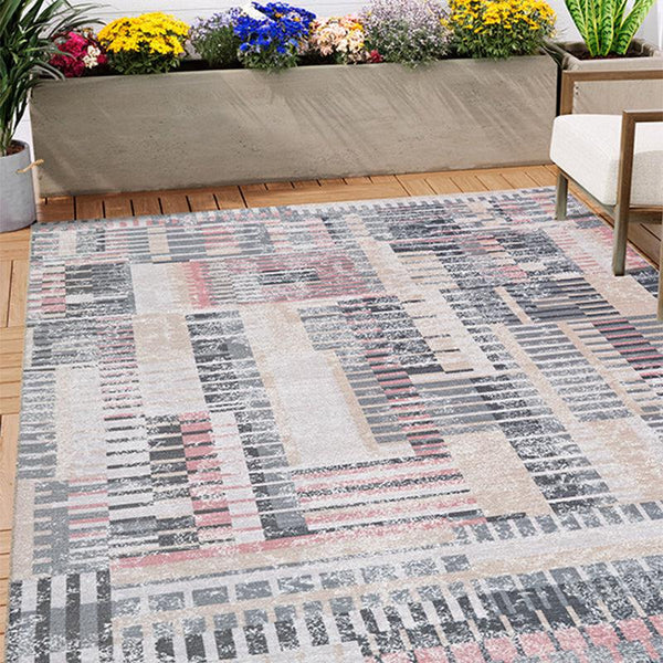 Buy Mila Abstract Bedsheet - Grey Carpet from Vaaree