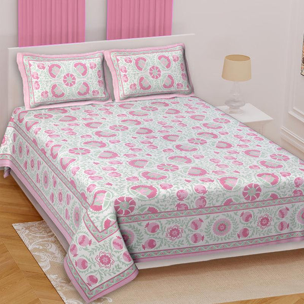 Buy Hazel Floral Bedsheet - Pink Bedsheets from Vaaree