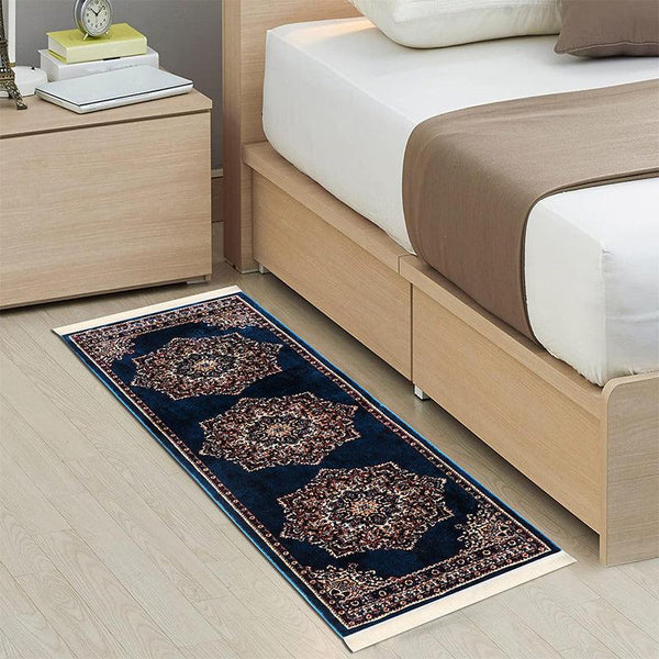 Buy Sinera Ethnic Runner Rug - Dark Blue Runner Rug from Vaaree