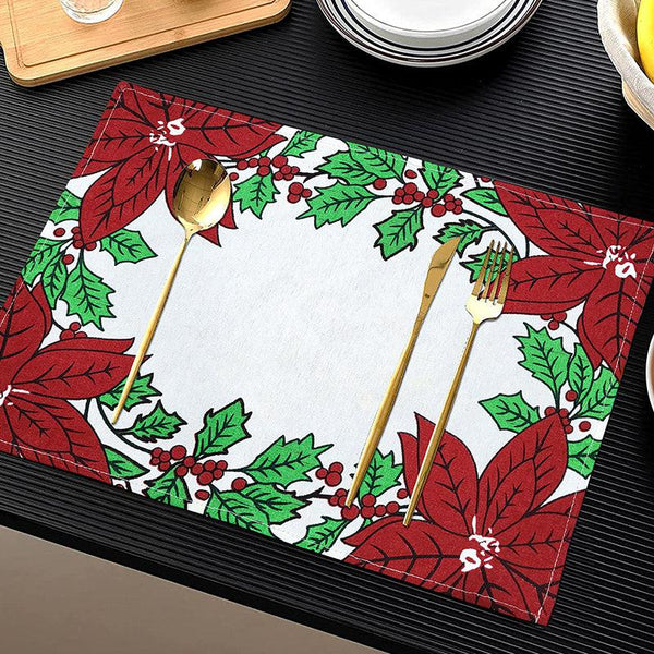 Buy Acora Floral Placemat (Red) - Set of Eight Table Mats from Vaaree