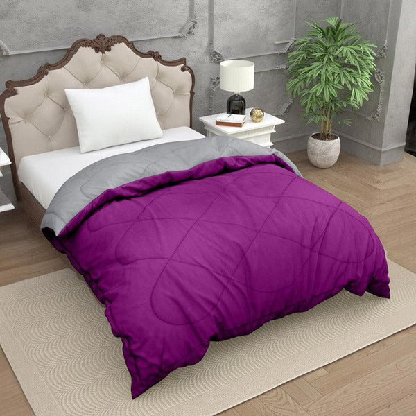 Buy Nihara Reversible Comforter - Purple & Grey Comforters & AC Quilts from Vaaree