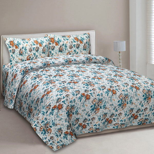 Buy Madava Floral Bedsheet - Teal Bedsheets from Vaaree