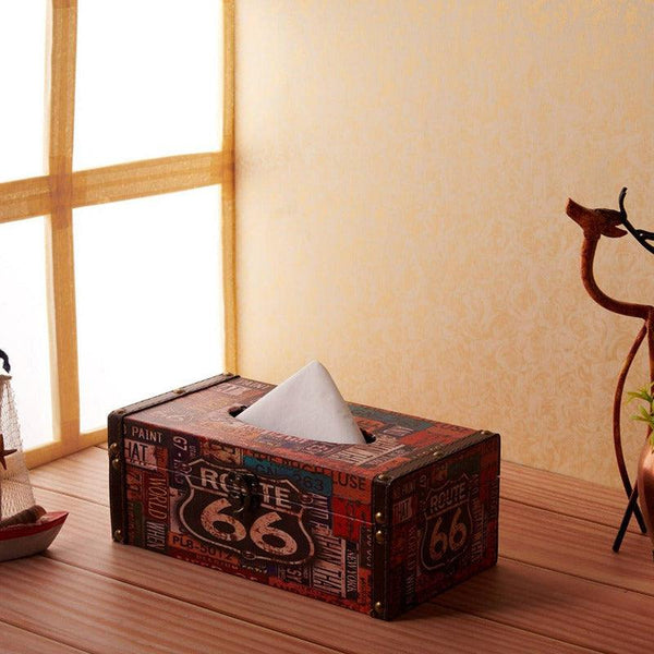 Number Plate Route 66 Tissue Box