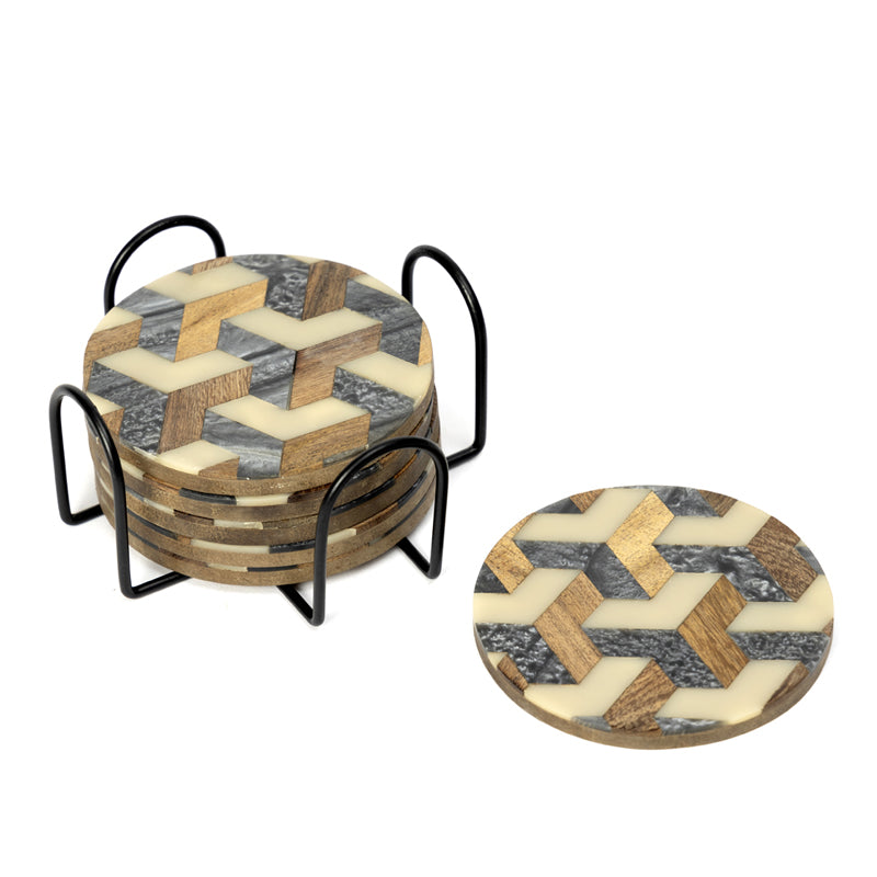 Buy Vara Ethnic Coaster With Stand Coasters from Vaaree