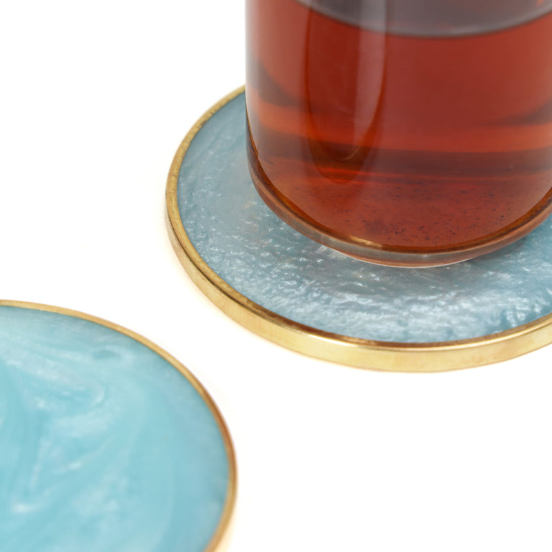 Buy Marina Resin Coaster (Blue) - Set Of Six Coasters from Vaaree