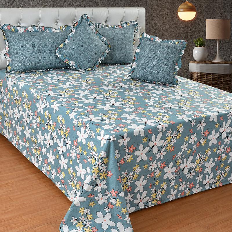 Buy Magnia Frilled Floral Bedding Set - Five Piece Set Bedding Set from Vaaree