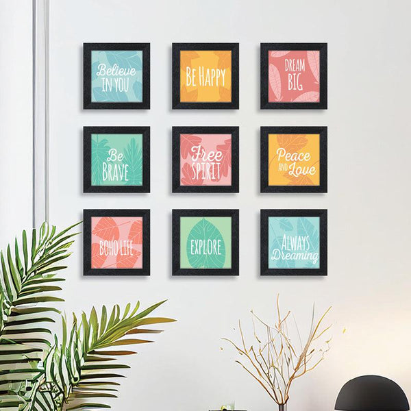 Vibgyor Motivational Wall Art - Set Of Nine