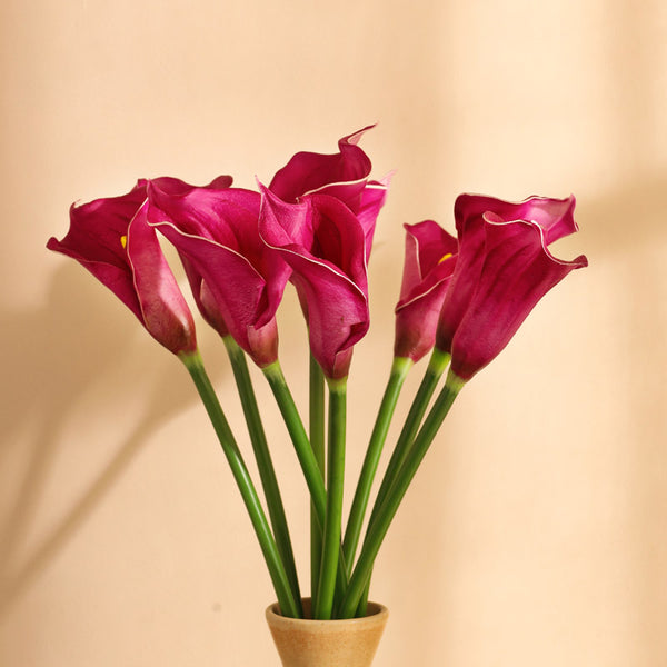 Buy Faux Realistic Calla Lily Flower Stick (Purple) - Set Of Five Artificial Flowers from Vaaree