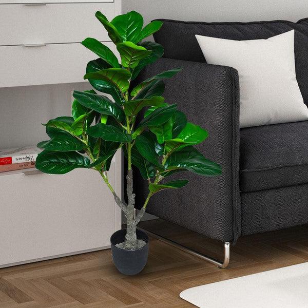 Buy Faux Everlasting Fiddle-Leaf Fig Plant With Pot - 3.2 Feet Artificial Plants from Vaaree