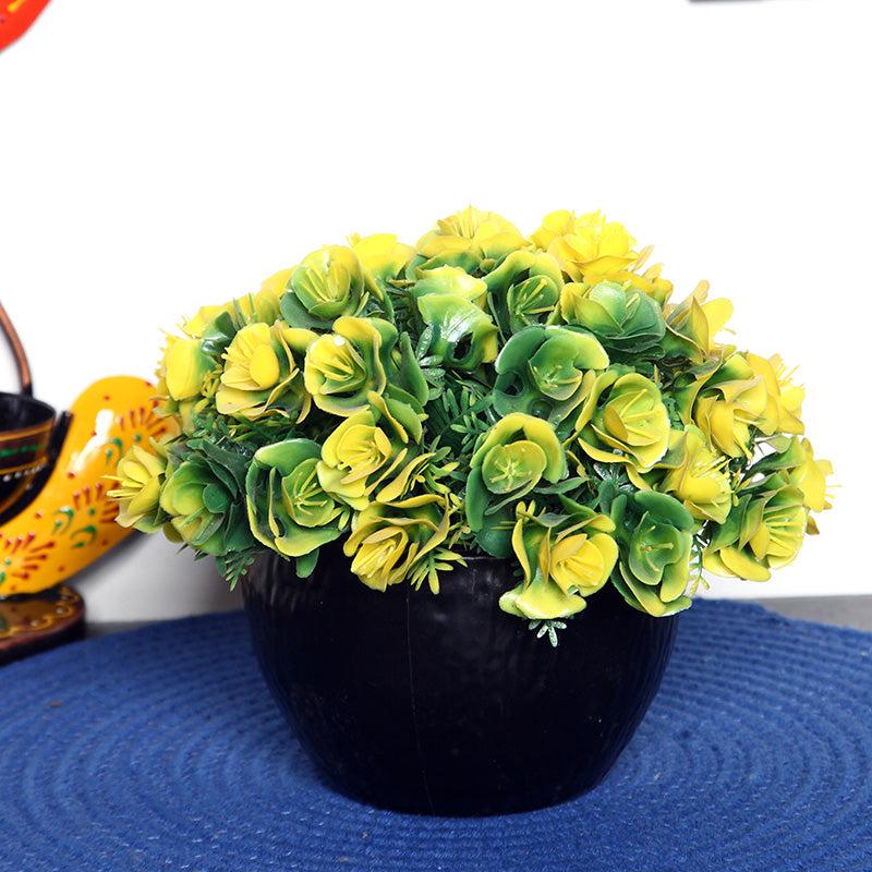 Buy Faux Botanic Yellow Rose Plant With Pot Artificial Plants from Vaaree