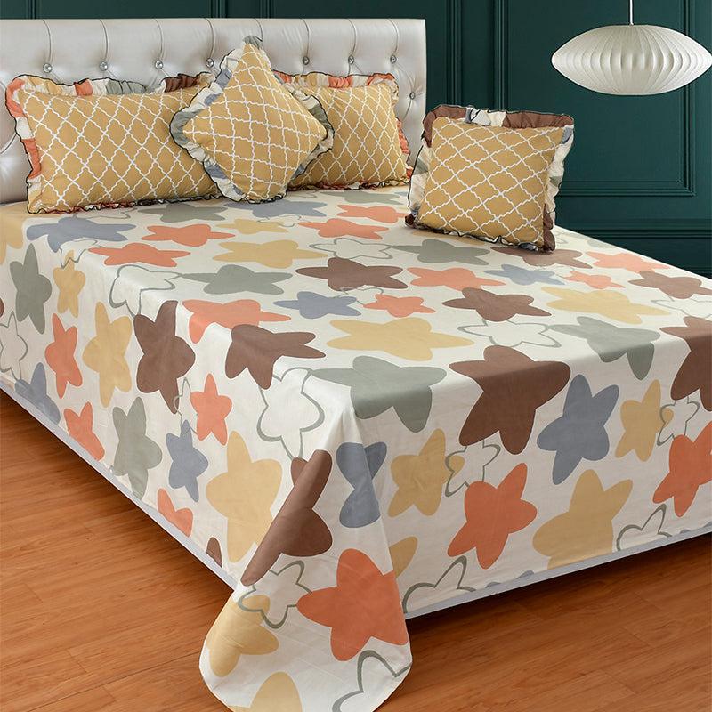 Buy Star Trillo Frilled Bedding Set - Five Piece Set Bedding Set from Vaaree