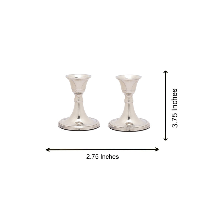 Buy Ottista Taper Candle Holder (Silver) - Set Of Two Candle Holders from Vaaree