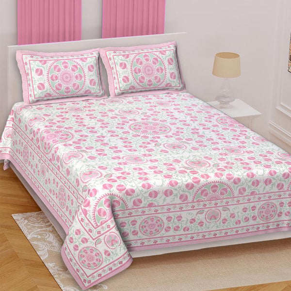 Buy Farah Floral Bedsheet - Pink Bedsheets from Vaaree