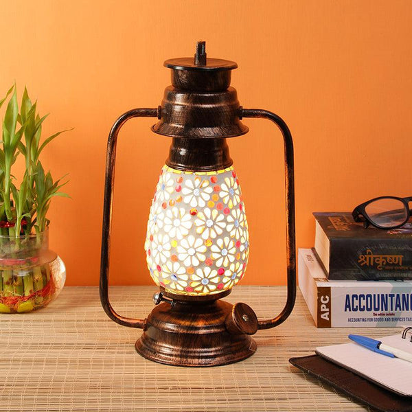 Buy Admya Mosaic Lantern Table Lamp - Copper Table Lamp from Vaaree