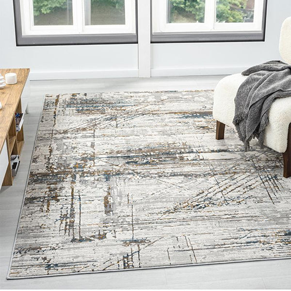 Buy Piera Abstract Carpet - White & Grey Carpet from Vaaree