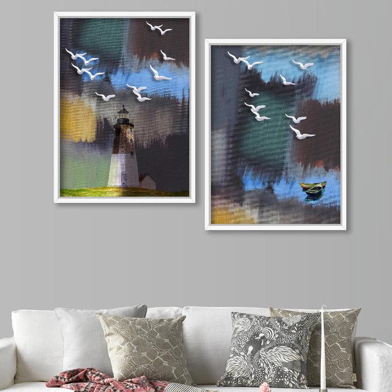 Buy Nauko Abstract Wall Art - Set Of Two Wall Art & Paintings from Vaaree