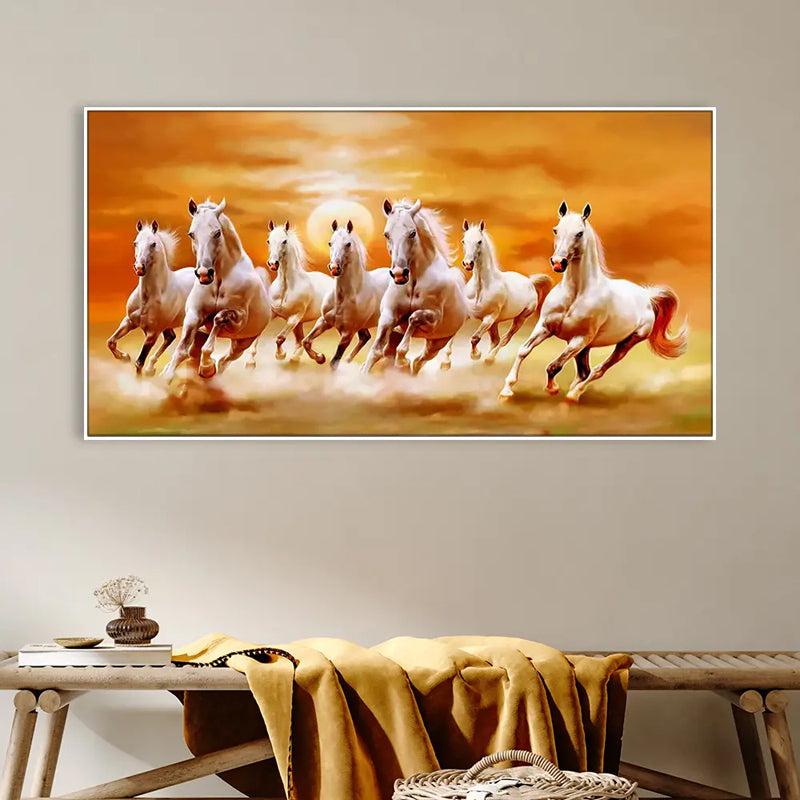 Buy Sunset Stallion Race Wall Painting Wall Art & Paintings from Vaaree