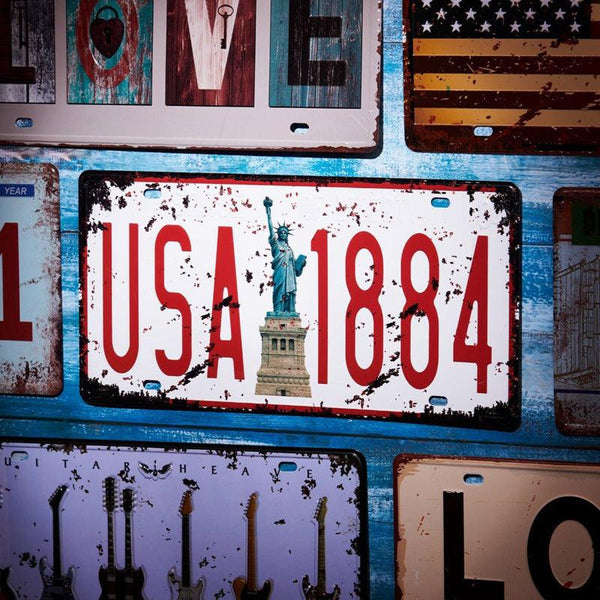 Usa 1884 Number Plate Wall Accent