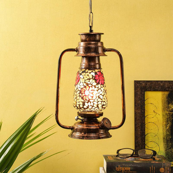 Buy Phoolkari Mosaic Lantern Ceiling Lamp - Copper Ceiling Lamp from Vaaree