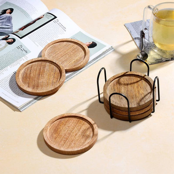 Buy Sova Mangowood Coaster - Set Of Six Coasters from Vaaree