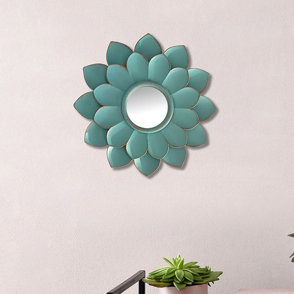 Buy Iris Wall Mirror - Blue Wall Mirror from Vaaree