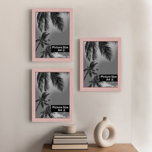 Buy Arabella Photo Frame (Pink) - Set of Three Photo Frames from Vaaree