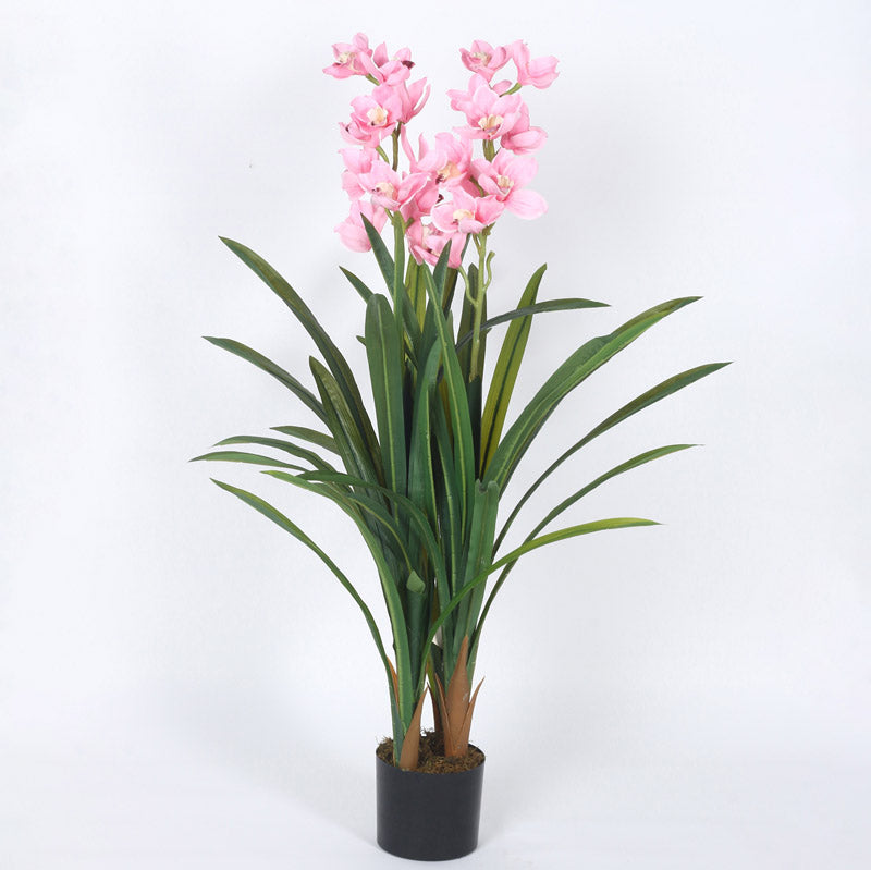 Buy Faux Realtouch Pink Cymbidium Tree With Pot - 3.9 Feet Artificial Plants from Vaaree