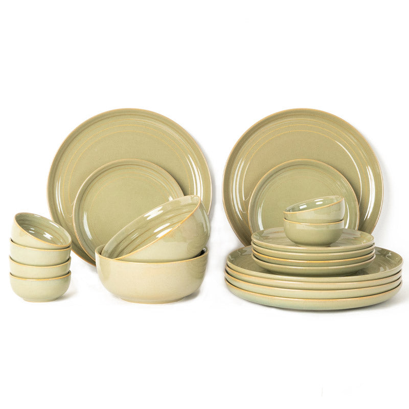 Buy Estia Dining Set (Olive Green) - Twenty Piece Set Dinner Set from Vaaree