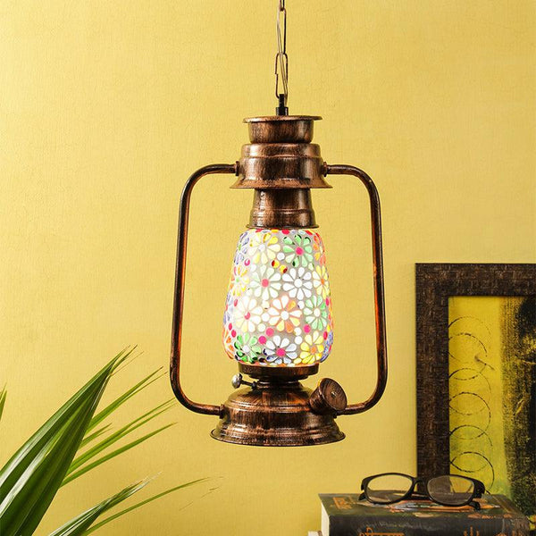 Buy Madhura Mosaic Lantern Ceiling Lamp - Copper Ceiling Lamp from Vaaree