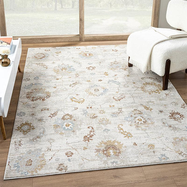 Buy Nadiya Ethnic Carpet - Grey & Light Brown Carpet from Vaaree