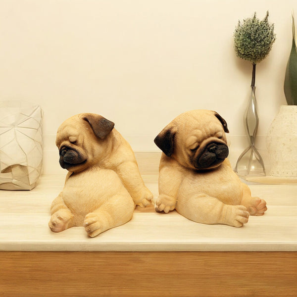 Buy Lazy Pug Showpiece - Set Of Two Showpieces from Vaaree